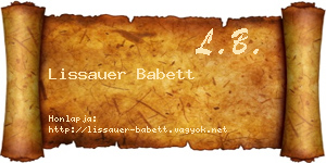 Lissauer Babett névjegykártya